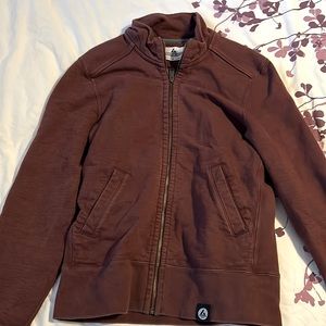 Cotton workwear distressed jacket maroon
